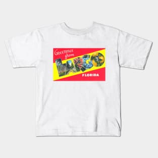 Greetings from Largo Florida - Vintage Large Letter Postcard Kids T-Shirt